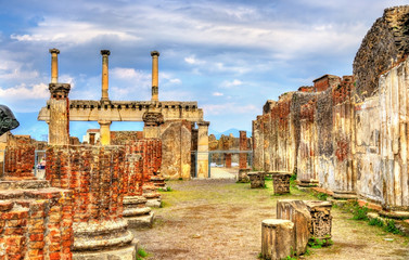 Wall Mural - Ancient ruins of the Forum in Pompeii