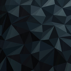 Poster - Triangular Low Poly Dark Blue Pattern