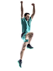 Wall Mural - man runner jogger running isolated