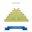 Koh Ker in Cambodia vector flat attraction landmarks