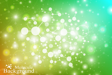 Poster - Graphic background molecule and communication. Connected lines with dots. Medicine, science, technology design .Vector illustration