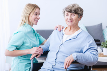 Wall Mural - Disabled patient and carer