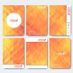 Poster - Modern vector templates for brochure, flyer, cover magazine or report in A4 size. Business, science, medicine and technology design . Background with yellow triangles