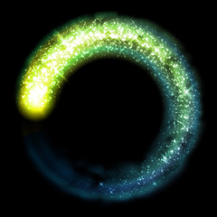 Wall Mural - Golden glittering star dust circle light tail