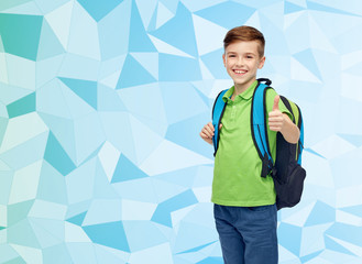 Poster - happy student boy with school bag