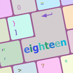 Poster - enter keyboard key with eighteen button vector illustration