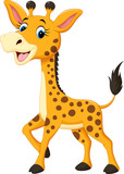 Fototapeta  - Cute giraffe cartoon