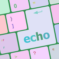 Poster - keyboard key with echo button vector illustration