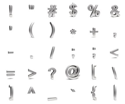 3d font isolated on white background
