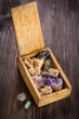 © Irina Burakova - Wooden box with collection of rocks and minerals