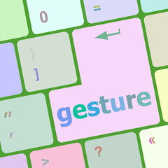 Poster - gesture button on computer pc keyboard key vector illustration