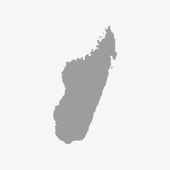 Poster - Map of Madagascar in gray on a white background