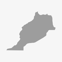 Poster - Morocco map in gray on a white background