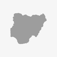 Aufkleber - Map of Nigeria in gray on a white background