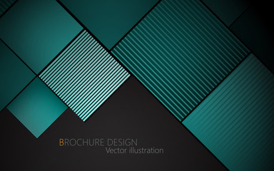 Business brochure cover design template. Turquoise background Ve
