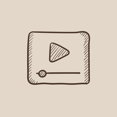 Sticker - Video player sketch icon.