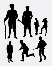 Soldier, Army And Police Silhouette 3. Good Use For Symbol, Logo, Web Icon, Mascot, Sign, Sticker, Or Any Design You Want.