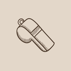 Sticker - Whistle sketch icon.