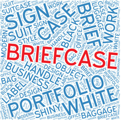 Wall Mural - Briefcase,Word cloud art  background