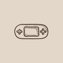 Poster - Game console gadget sketch icon.