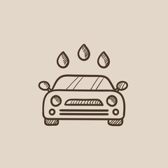 Poster - Car wash sketch icon.