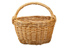Wicker Basket Isolated On White Background