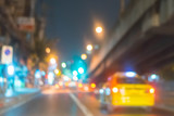 motion blur car on road at night