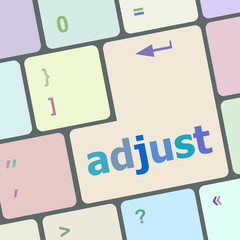 Poster - adjust button on the keyboard key close-up vector illustration