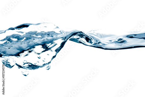 Cuadros en Lienzo waterline with splash and bubbles with blue and white background