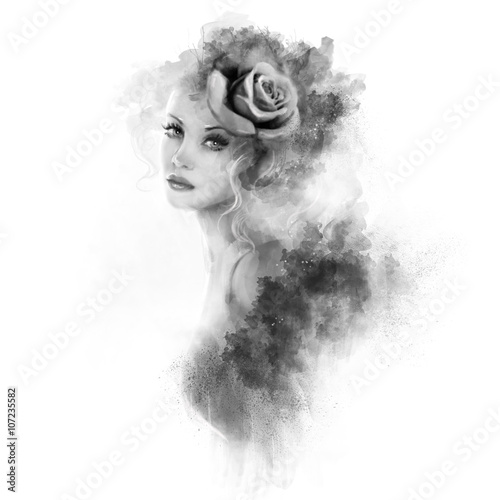 lato-kobieta-abstrakcyjny-portret-czarna-ilustracja