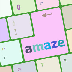Poster - amaze Button on Modern Computer Keyboard key vector illustration