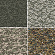 Set of digital seamless camouflage pattern.
