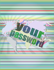 Poster - Security concept: Data on digital screen, contrast, 3d render vector illustration