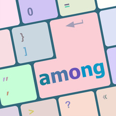 Poster - among Button on Modern Computer Keyboard key vector illustration
