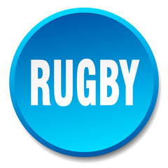 rugby blue round flat isolated push button