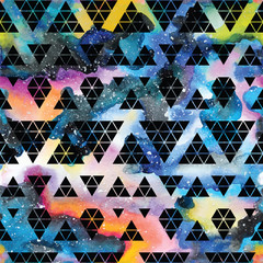 Wall Mural - tribal galaxy seamless pattern.