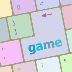 Poster - Computer keyboard with game key - technology background vector illustration
