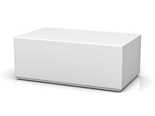 Fototapete - Blank box with lid isolated on white background with reflection