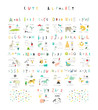 Cute alphabet. Letters and words. Flora, fauna, animals. 