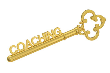 Poster - Coaching - Golden Key, 3D rendering