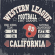California football vintage, t-shirt graphics