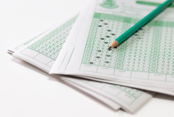 Wall Mural - answer sheet, test score sheet with answers in thai education