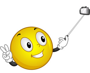 Wall Mural - Smiley Handling Selfie Stick