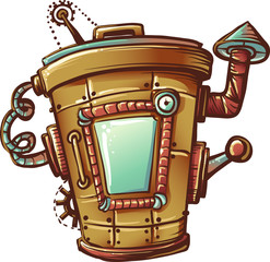 Poster - Steampunk Trash Bin