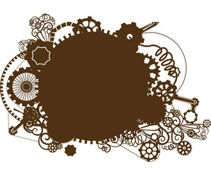 Poster - Steampunk Silhouette Frame