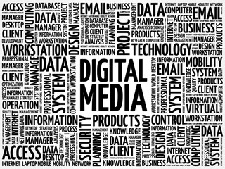 Aufkleber - Digital Media word cloud concept
