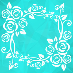 Poster - mint abstract floral border