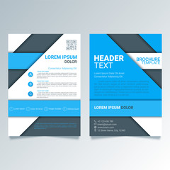 Wall Mural - Creative blue brochure vector template in A4 size. Modern poster, flyer business template, trendy report cover in a material design style. Abstract geometrical vector illustration