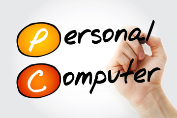 Poster - Hand writing PC Personal Computer with marker, acronym business concept