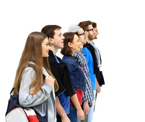 Canvas Print - Group of Students Standing in a Line